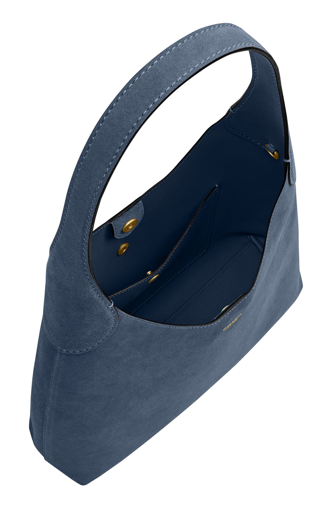 COACH Brooklyn 28 Suede Shoulder Bag, Alternate, color, Light Denim