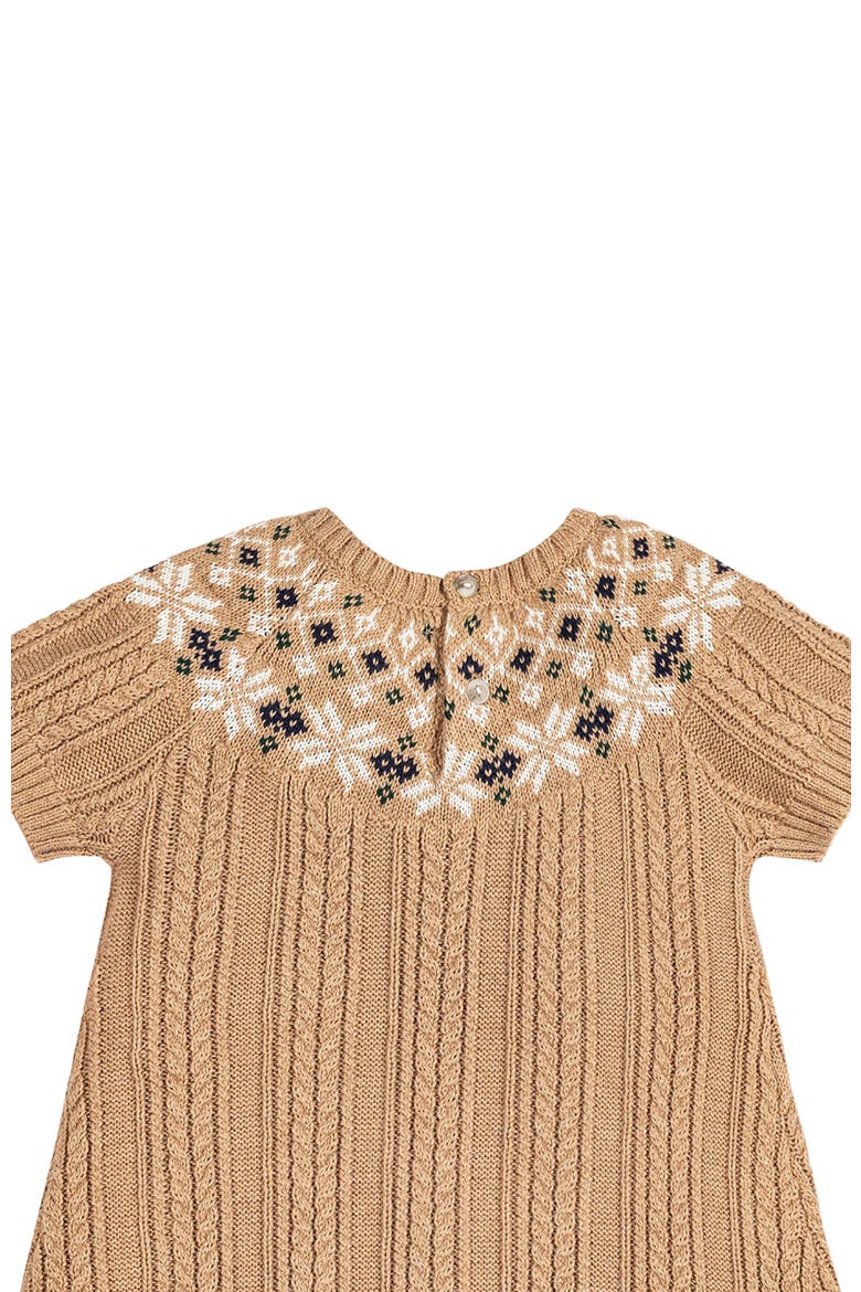 Baby Girls' Organic Fair Isle Cable Sweater Dress, Infant, Alternate, color, Ivory Fair Isle Cable