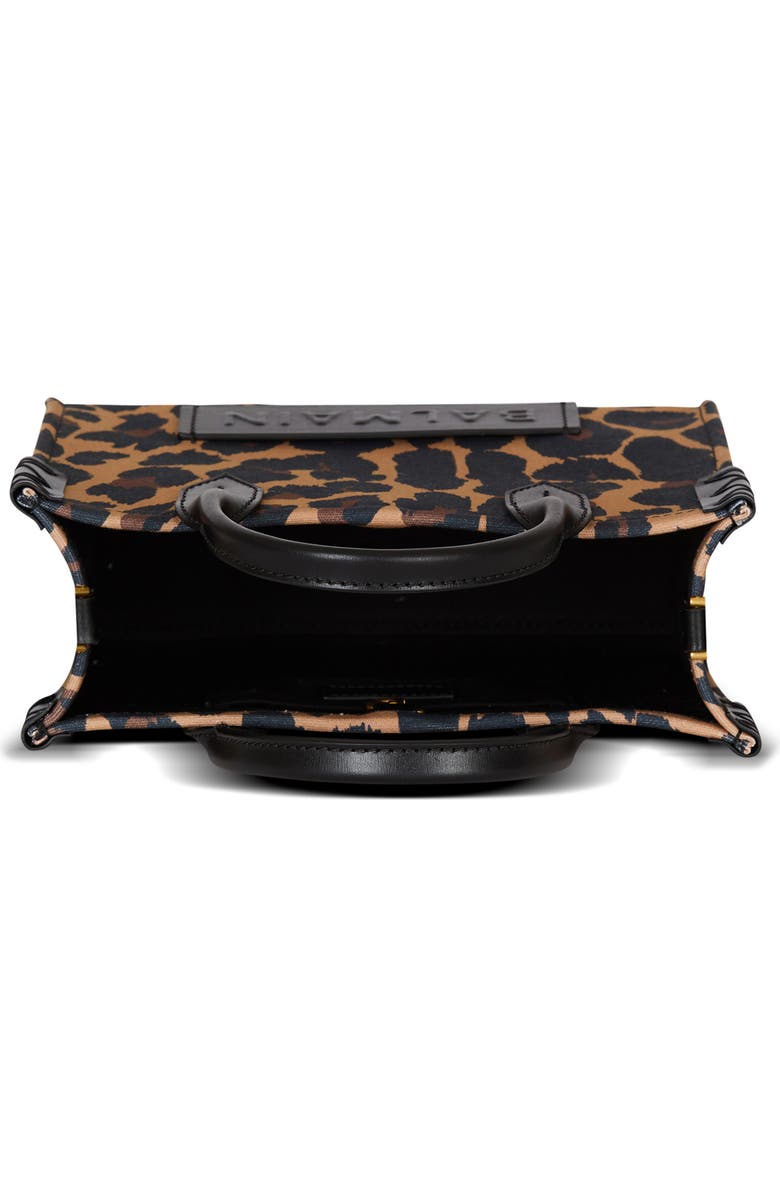 Balmain Small B-Army Leopard Print Canvas Crossbody Bag, Alternate, color, Multi Grey