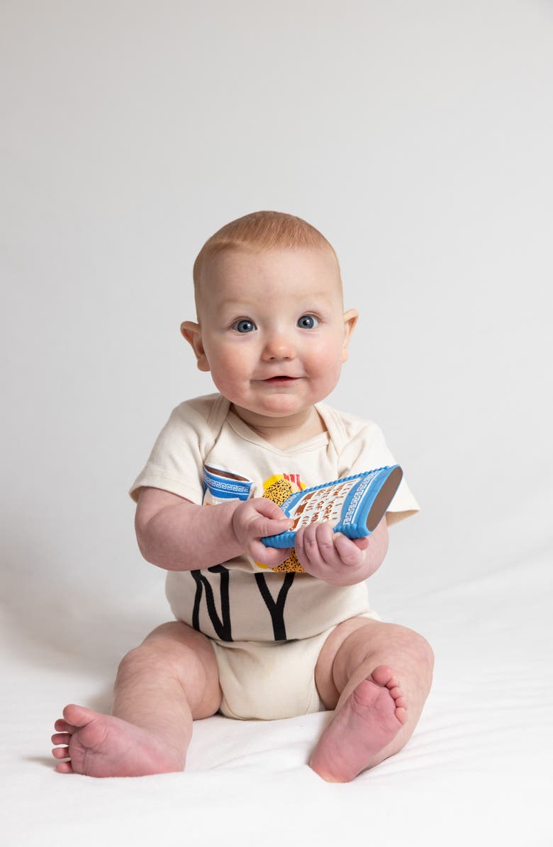 PiccoliNY Greek Coffee Cup Natural Rubber Teether, Alternate, color, Blue