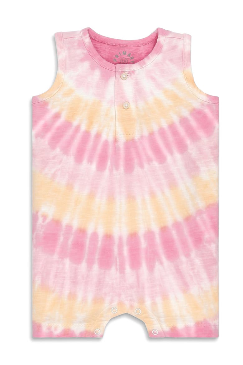 Baby Tank Shortie In Tie-Dye, Alternate, color, Warm Sunburst Tie Due