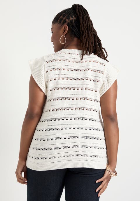 Ruffled-Sleeve Top (Plus)