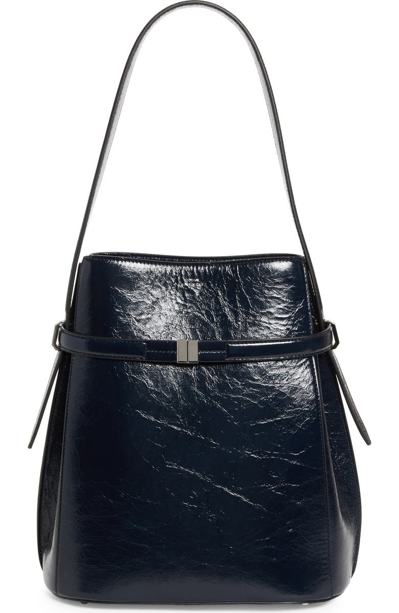 TOTEME Belted Leather Bucket Shoulder Bag, Main, color,