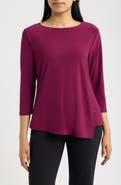 AK ANNE KLEIN Asymmetric Button Hem Top