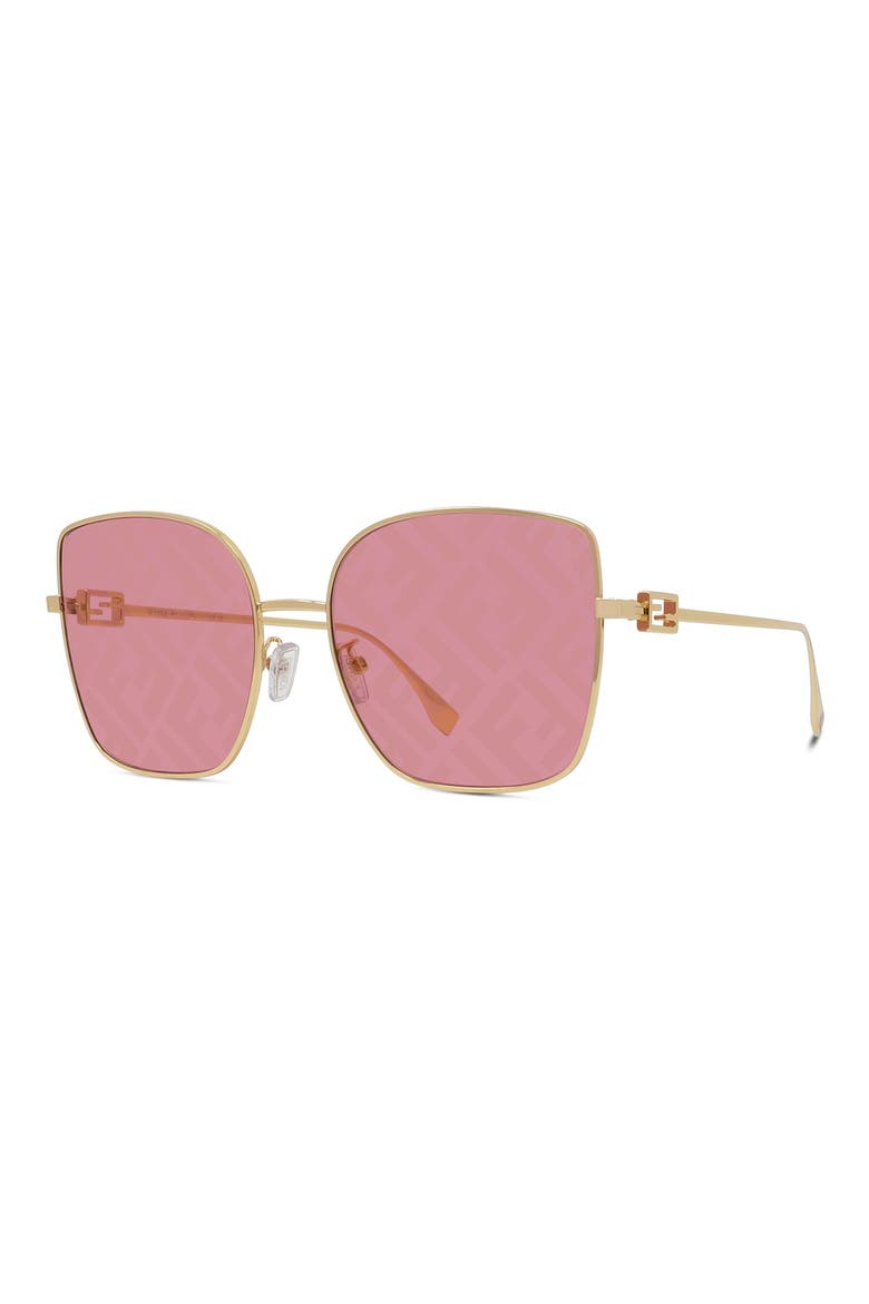 59mm Square Sunglasses, Alternate, color, SHINY ENDURA GOLD / BORDEAUX