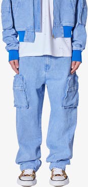 mnml Ultra Baggy Feeling Blue Cargo Jeans