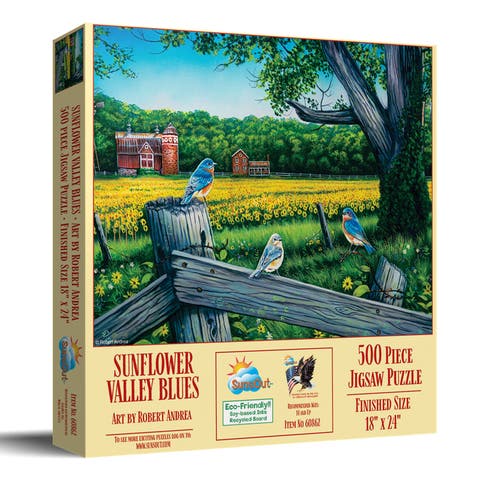 Sunflower Valley Blues 500 piece Jigsaw Puzzle for Adults