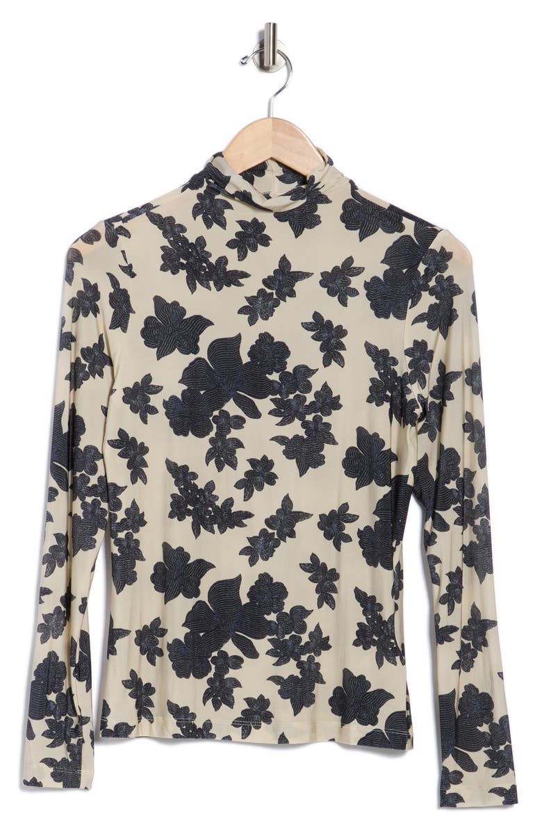 Ulla Johnson Aurelia Floral Mock Neck Top, Alternate, color, Moonflower