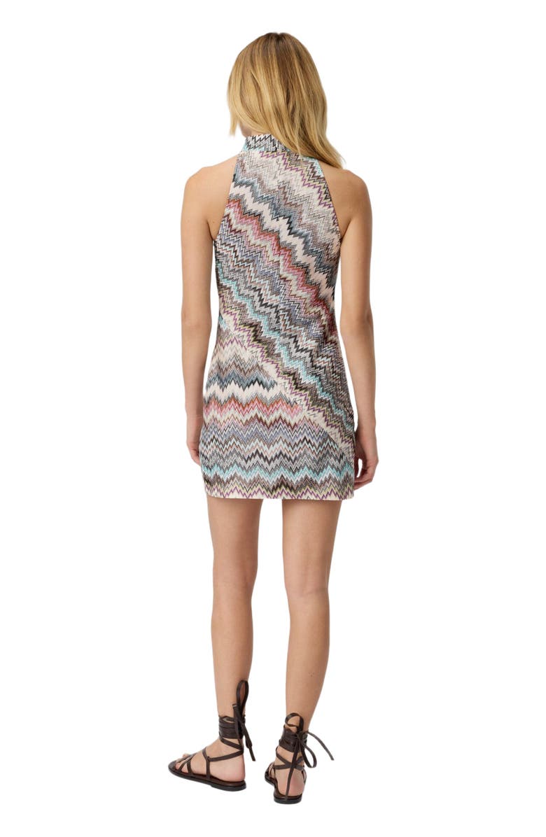 Missoni Mini Dress With Halter Neckline And Raschel Detailing, Alternate, color, Multicoloured