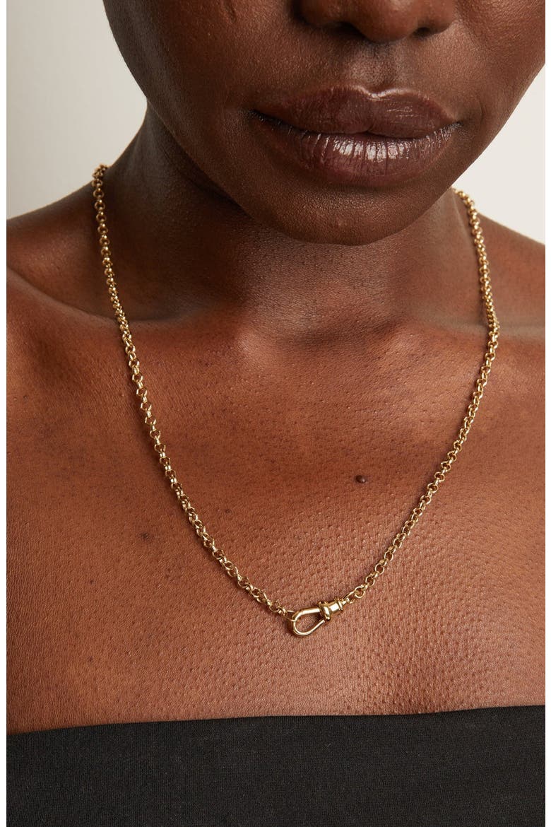 Gold Rolo Chain Necklace, Alternate, color, Yellow Vermeil