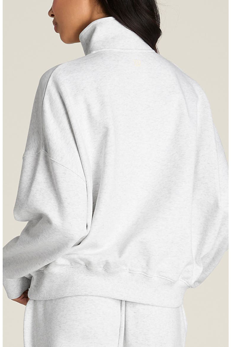 Two Way Zip Stretch Cotton Blend Sweatshirt, Alternate, color, CLOUD HEATHER