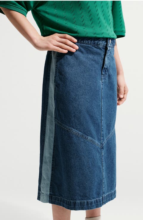 Kids' Sportswear Denim Midi Skirt (Big Kid)