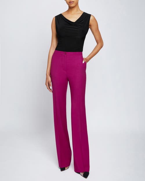 Santorelli Beth Flared-leg Stretch Virgin Wool Pants In Dark Magenta