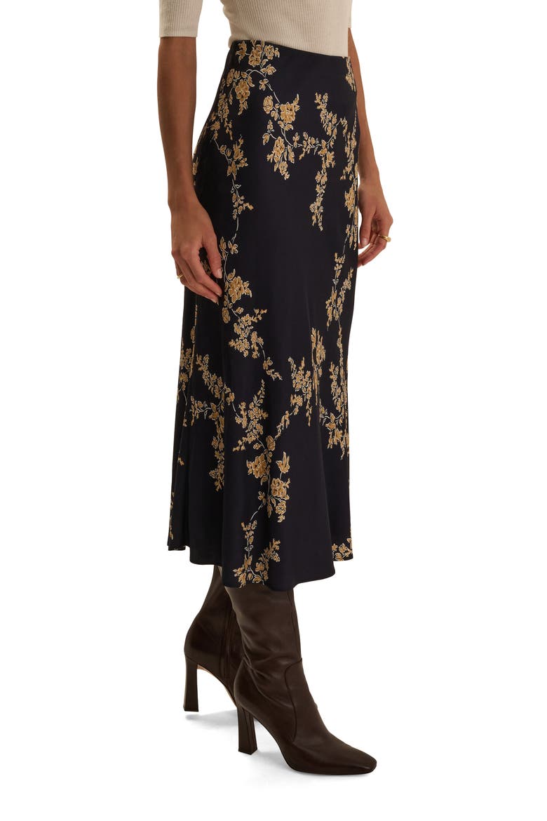 The Jojo Floral Maxi Skirt, Alternate, color, NAVY VINE FLORAL