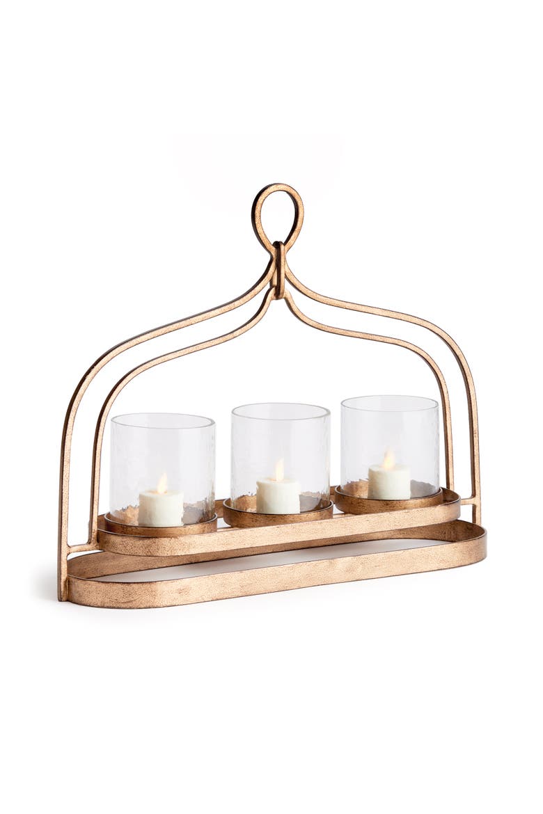Amara 3-Candle Hurricane, Main, color, Gold
