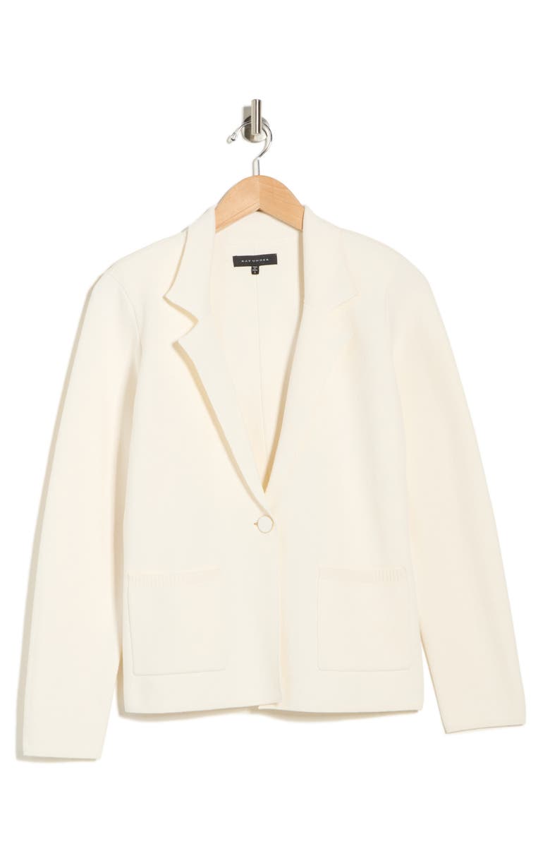 KAY UNGER SPORTSWEAR Sweater Blazer, Alternate, color, Egret