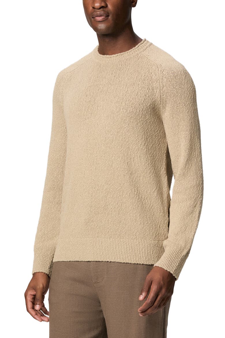 Banuelo Bouclé Cotton Crewneck Sweater, Alternate, color, FARRO
