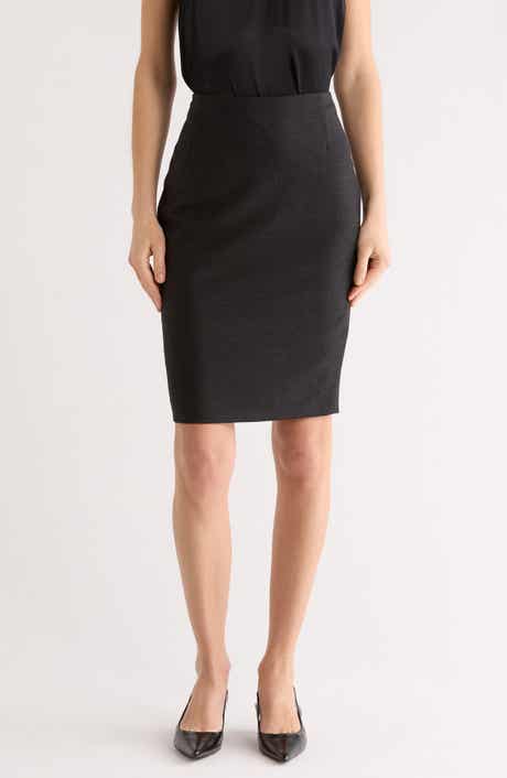 Akris High Waist Stretch Wool Skirt