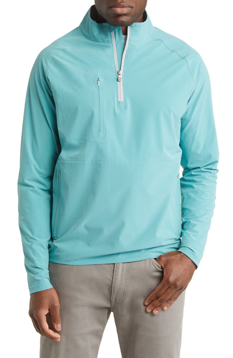 Peter Millar Crown Crafted Flex Adapt Wind & Water Resistant Half Zip Pullover, Main, color,
