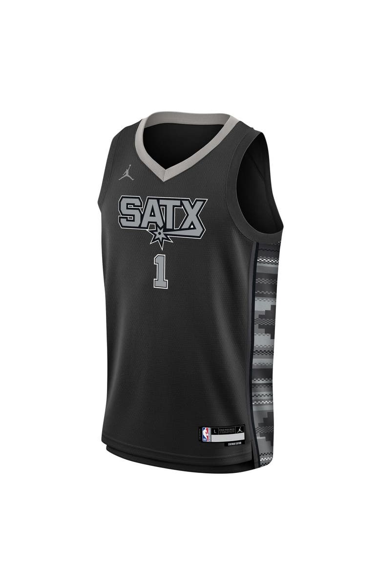 Jordan Brand Youth Jordan Brand Victor Wembanyama Black San Antonio Spurs Swingman Jersey - Statement Edition, Alternate, color, Black