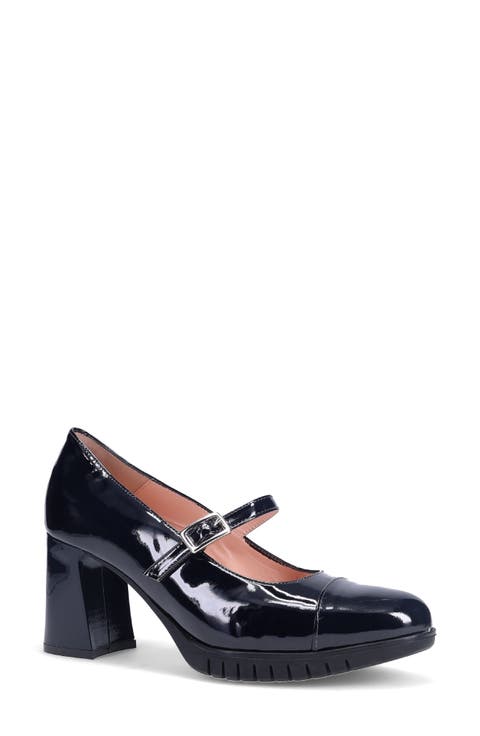 Faenna Leather Mary Jane Pump