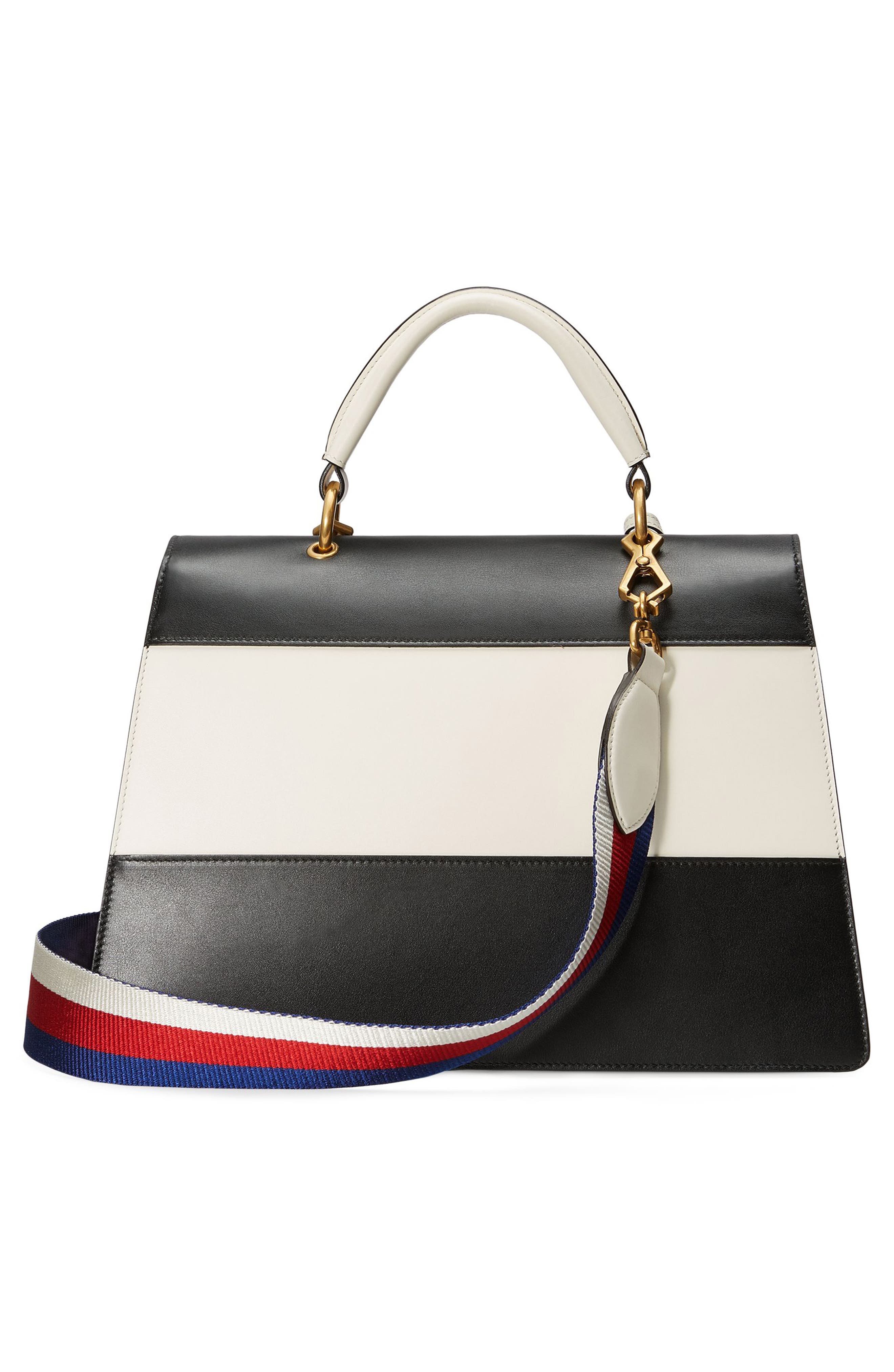 Gucci Queen Margaret Top Handle Leather Satchel, Alternate, color, 