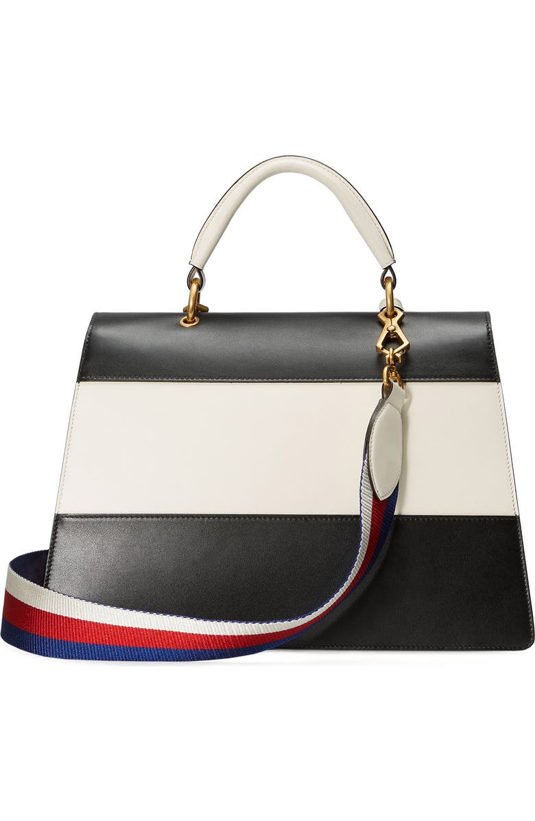 Gucci Queen Margaret Top Handle Leather Satchel, Alternate, color,