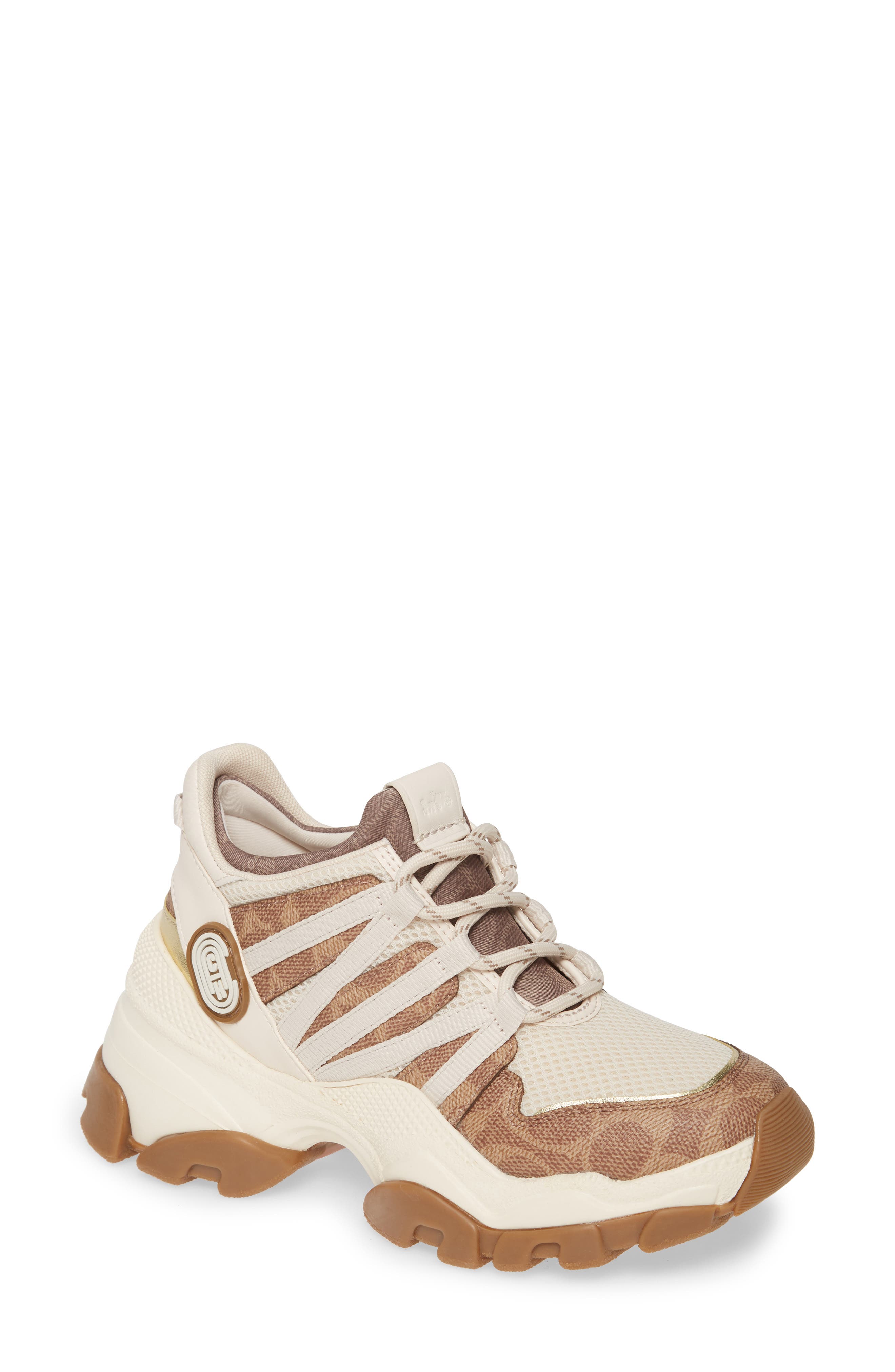 C165 Logo Sneaker, Main, color, TAN/ CHALK MULTI