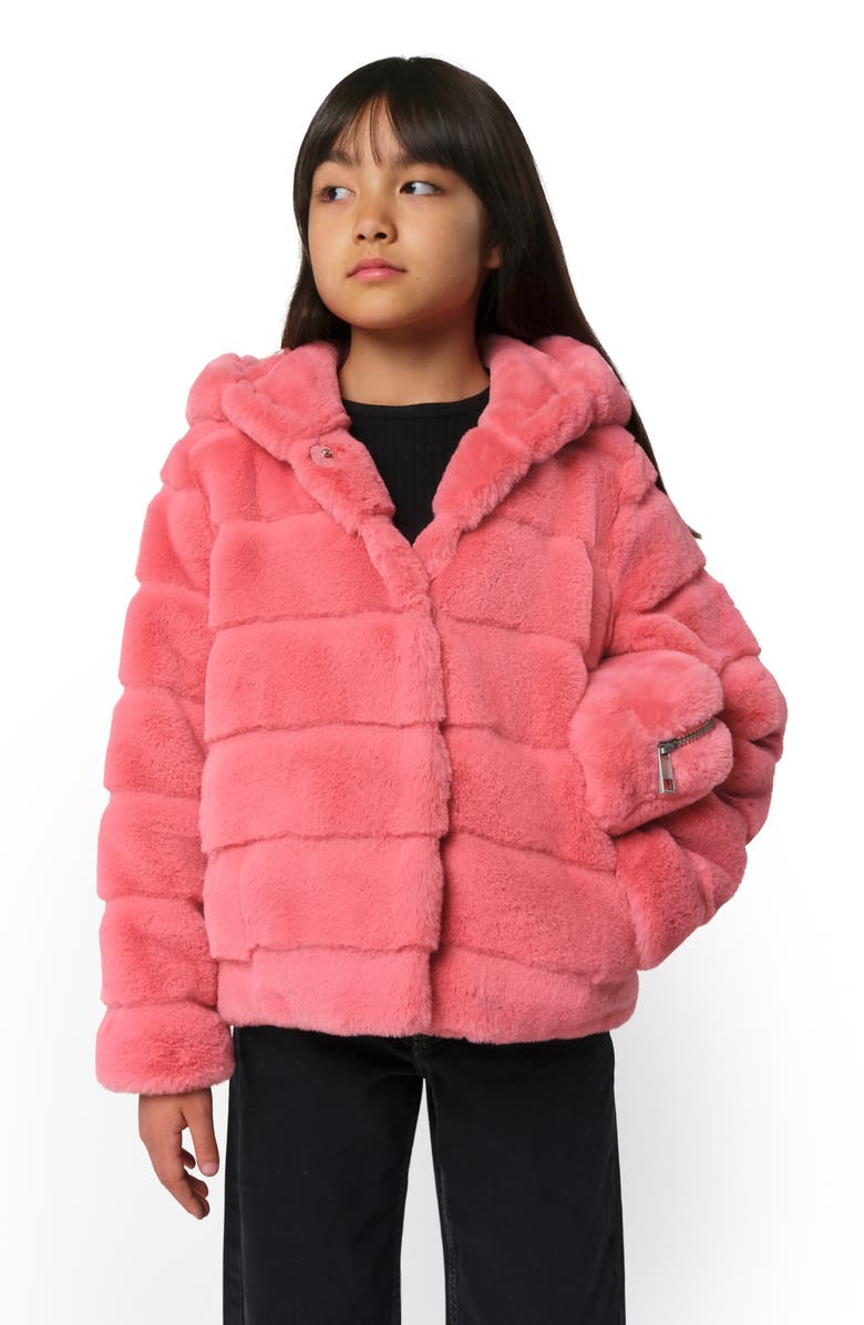 Apparis Kids' Goldy Recycled Polyester Pluche<sup>™</sup> Faux Fur Coat, Alternate, color, 