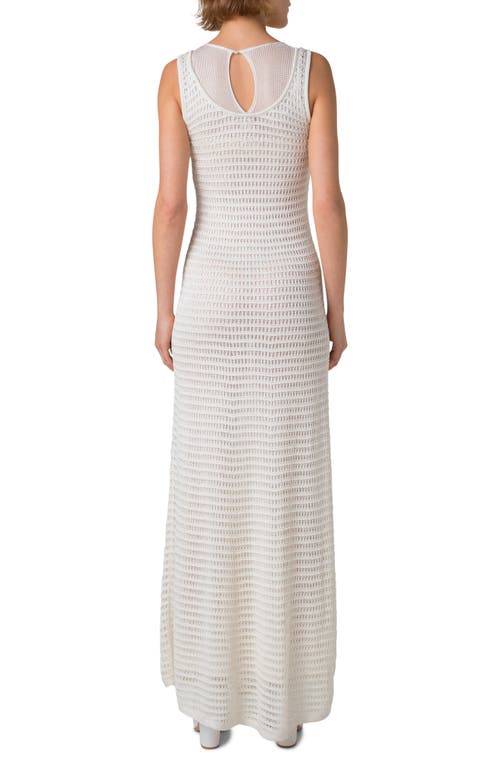 Akris Crochet & Knit Layered Maxi Dress In Ecru