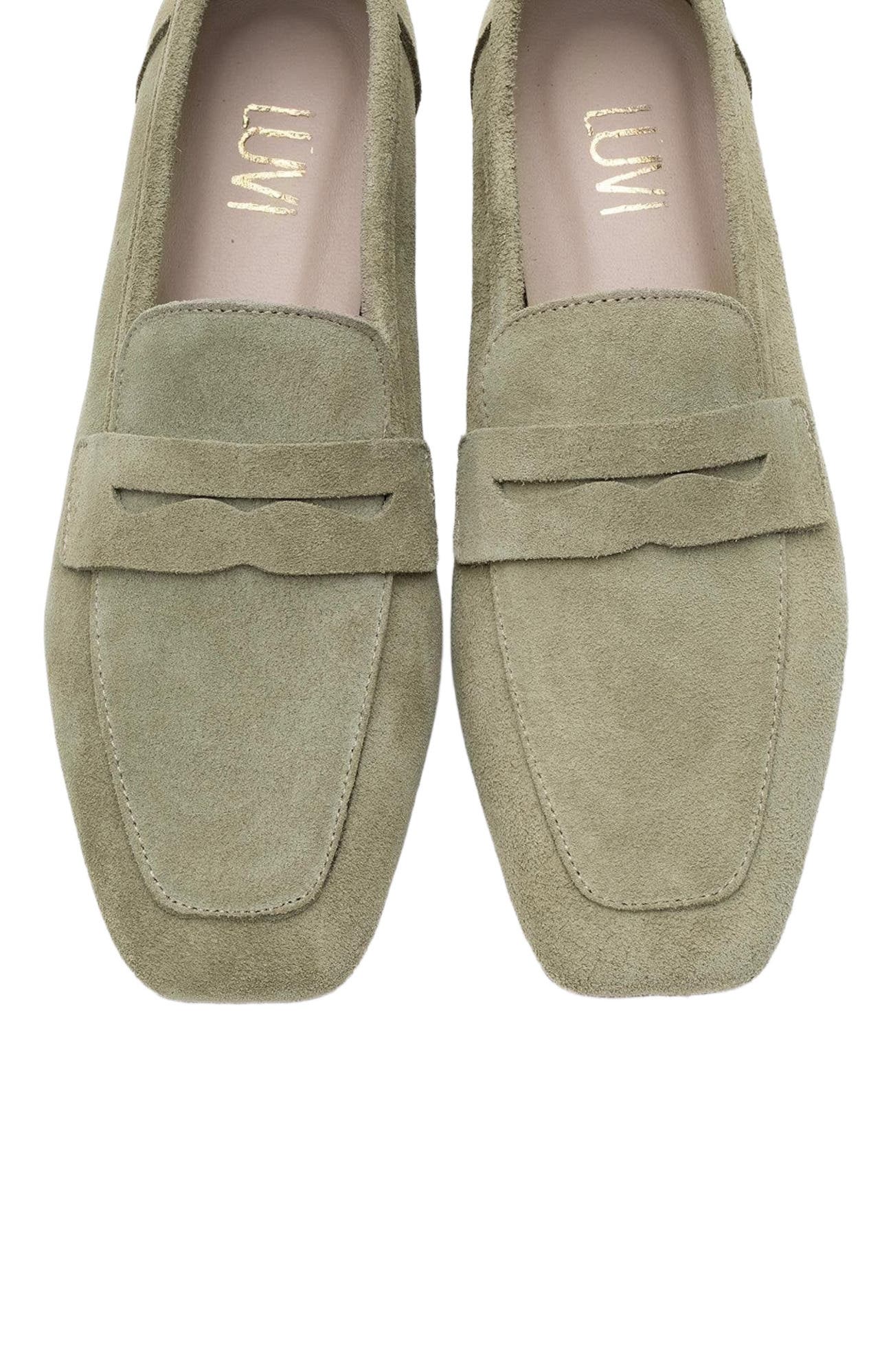 Morne Leather Loafers, Alternate, color, Green Suede Leather