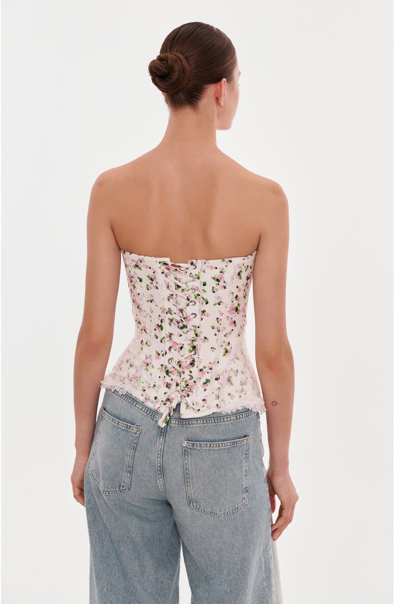 Milla Romantic Corset With Rosebud Appliques, Alternate, color, Apple Blossom