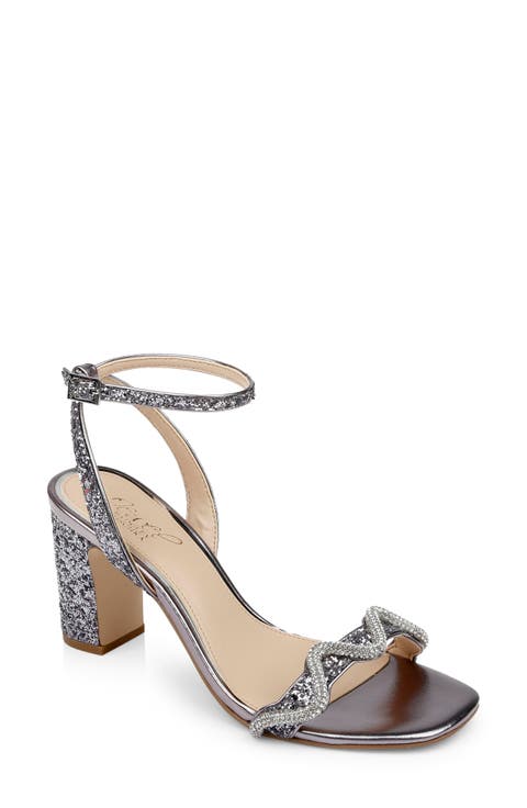 Gem Glitter Ankle Strap Sandal (Women)