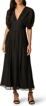 Adrianna Papell Organdy Crinkle Maxi Dress