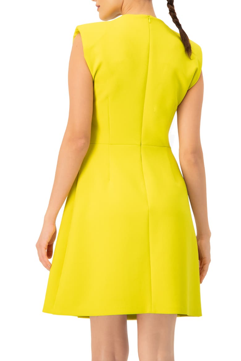 Solid Tailored A-Line Sleeveless Short Dress, Alternate, color, Greenish Yellow