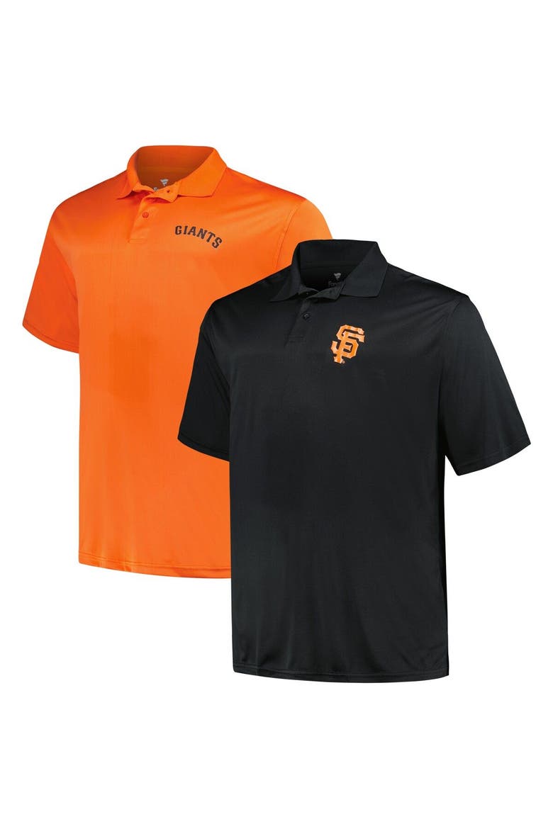 Men's Profile Black/Orange San Francisco Giants Big & Tall Two-Pack Solid Polo Set, Main, color, Black