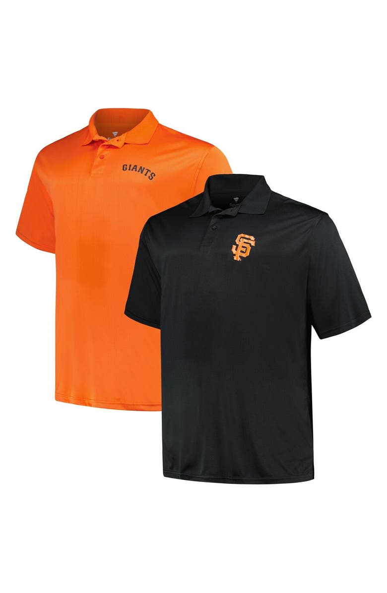 PROFILE Men's Profile Black/Orange San Francisco Giants Big & Tall Two-Pack Solid Polo Set, Main, color, Black