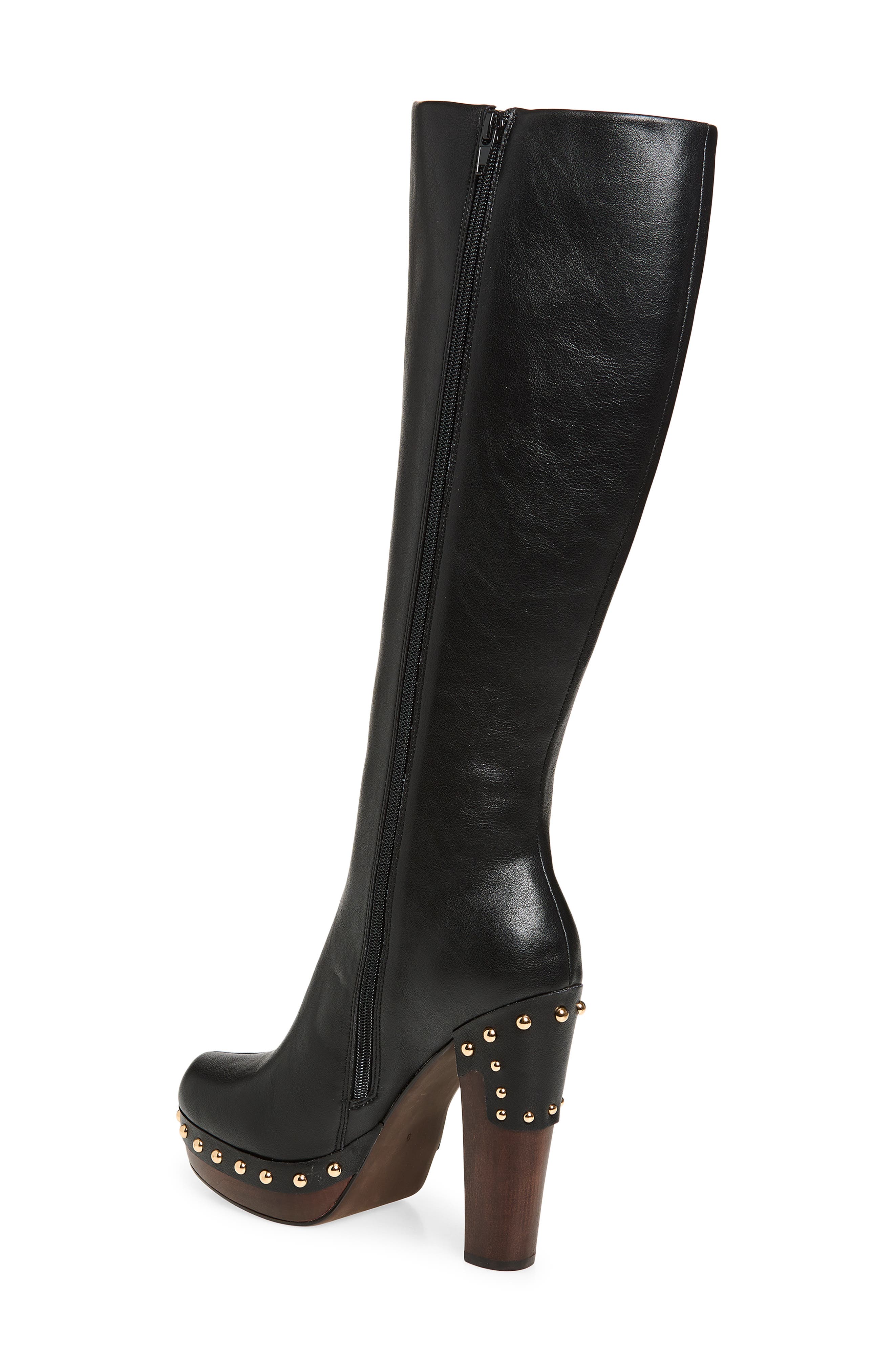 Jeffrey Campbell Kamari Knee High Platform Boot, Alternate, color, Black Gold
