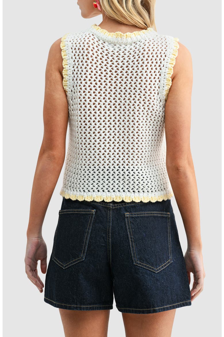 Strawberry Knit Sleeveless Top, Alternate, color, IVORY RED PINK