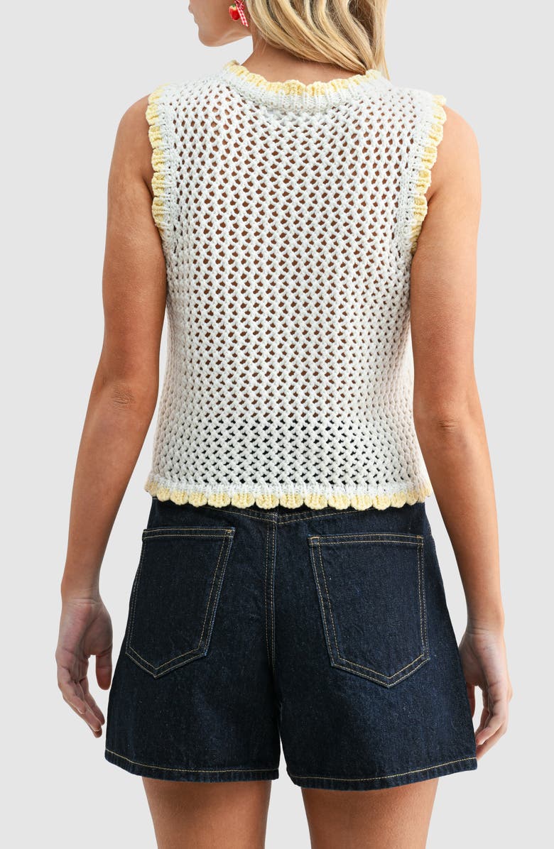 All in Favor Strawberry Knit Sleeveless Top, Alternate, color, Ivory Red Pink