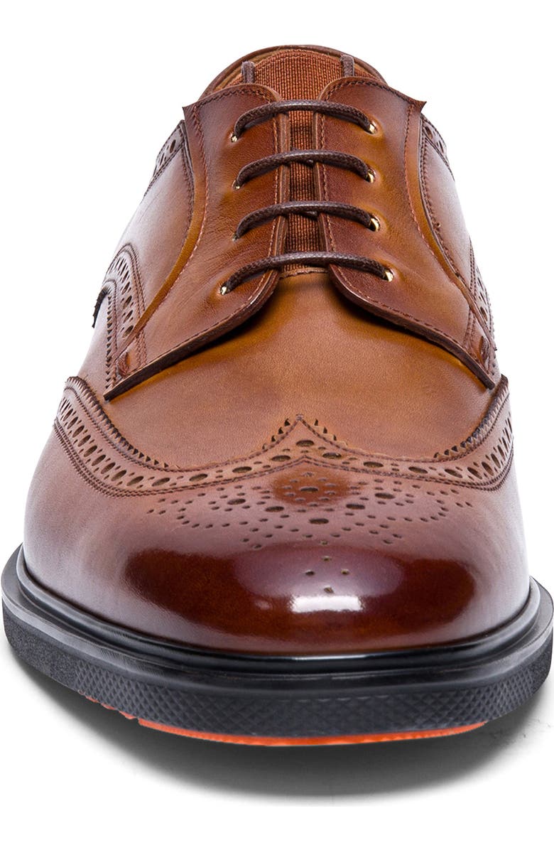 Santoni Easy Wingtip Derby, Alternate, color, Light Brown