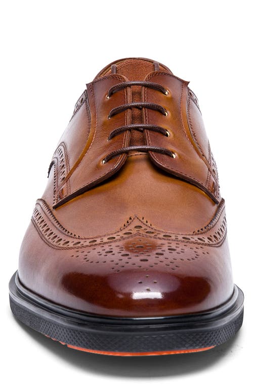 Santoni Easy Wingtip Derby In Light Brown