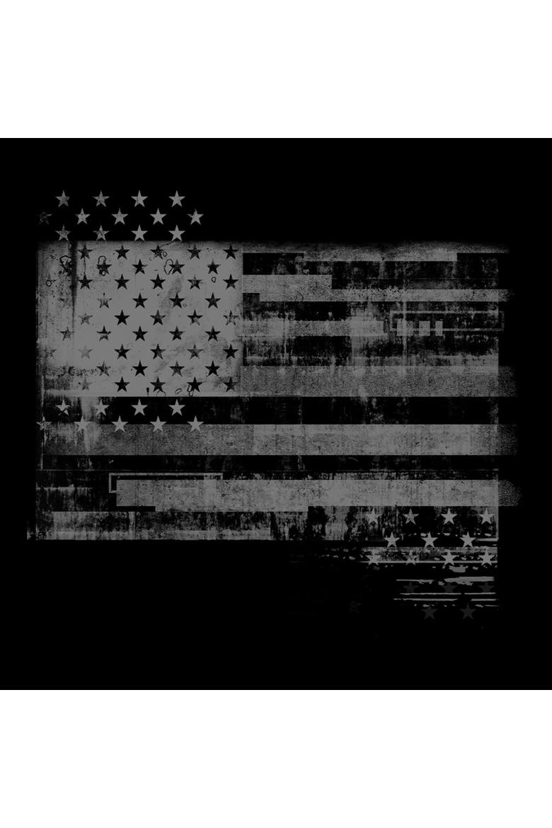 Men's Monochromatic American Flag Short Sleeve Graphic T-shirt, Alternate, color, Black
