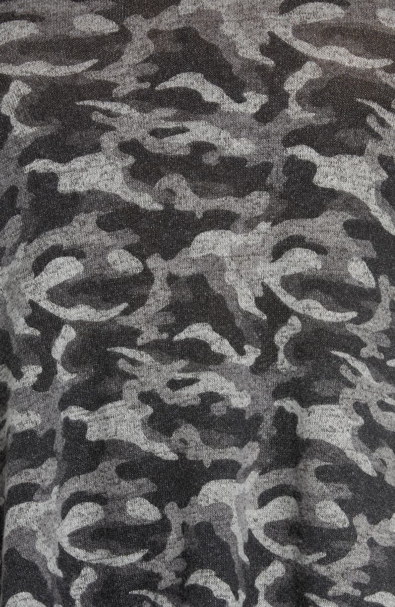 Bobeau Sami Camo V-Neck Top, Alternate, color, 