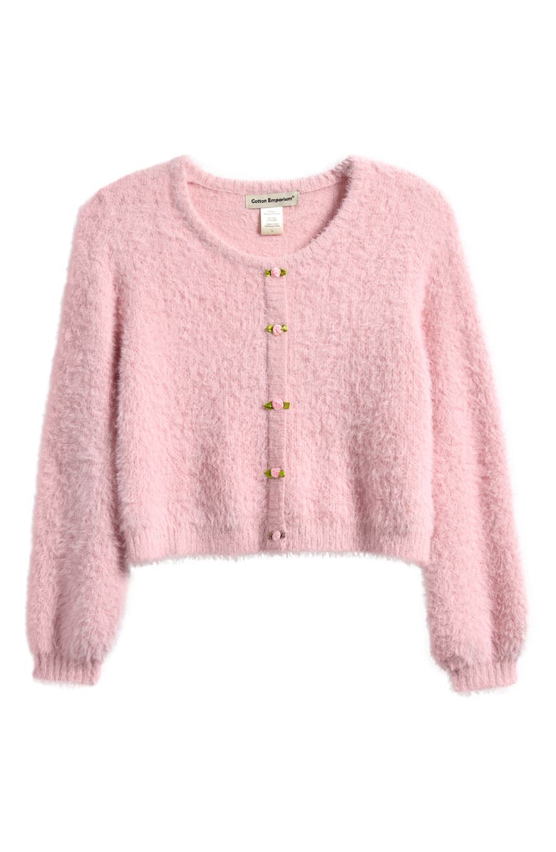 Cotton Emporium Kids' Fuzzy Cardigan, Main, color, Pink