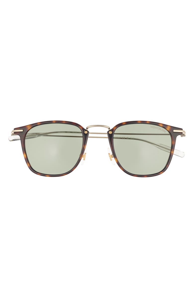 Montblanc 40mm Square Sunglasses, Main, color, Havana Gold Green