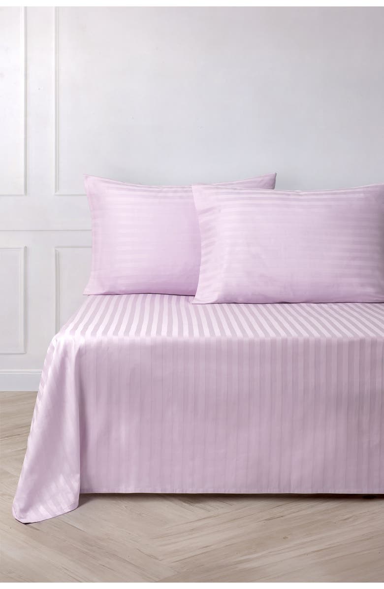 Brooks Brothers Sateen Stripe 4-Piece Sheet Set, Alternate, color, Lilac