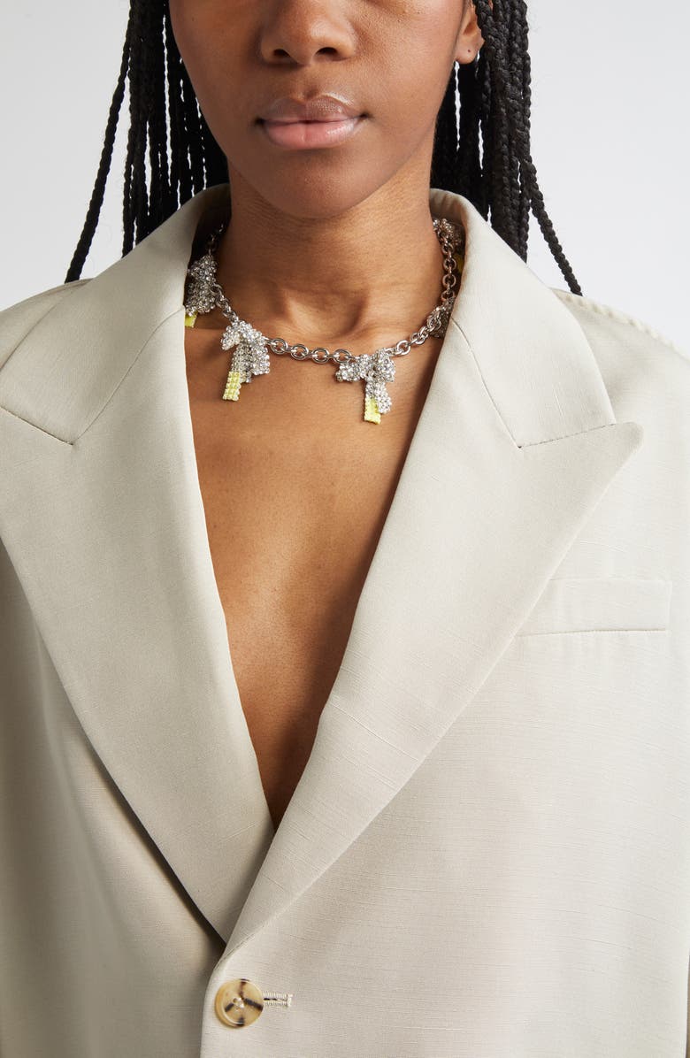 Justine Clenquet Sun Choker Necklace, Alternate, color, Palldium/ Yellow