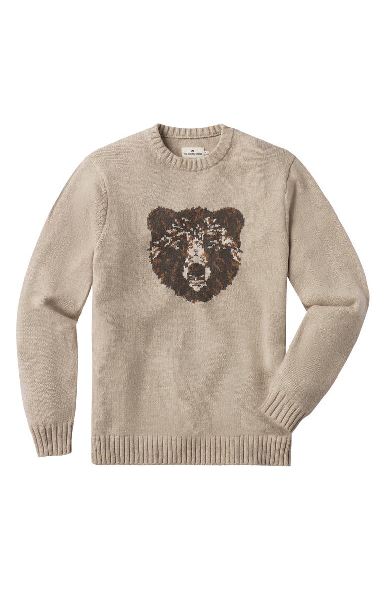 The Normal Brand Normal Bear Jacquard Cotton Blend Crewneck Sweater, Alternate, color, 