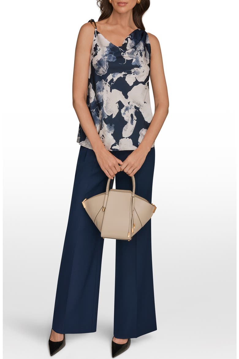 Floral Asymmetric Sleeveless Hardware Accent Top, Alternate, color, NIGHTFALL MULTI